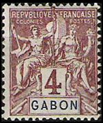 Gabon 1904 - set Navigation and commerce: 4 c