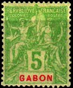 Gabon 1904 - set Navigation and commerce: 5 c