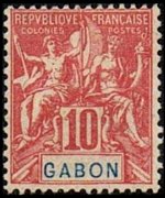 Gabon 1904 - set Navigation and commerce: 10 c