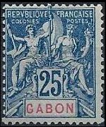 Gabon 1904 - set Navigation and commerce: 25 c