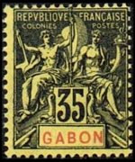 Gabon 1904 - serie Navigazione e commericio: 35 c
