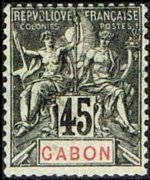 Gabon 1904 - serie Navigazione e commericio: 45 c