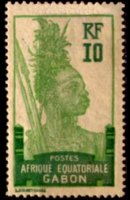 Gabon 1910 - serie Motivi coloniali: 10 c