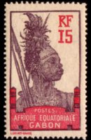 Gabon 1910 - serie Motivi coloniali: 15 c
