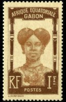 Gabon 1910 - set Colonial subjects: 1 fr