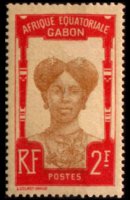 Gabon 1910 - set Colonial subjects: 2 fr