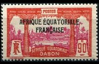Gabon 1924 - set Colonial subjects - overprinted: 90 c