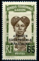 Gabon 1924 - set Colonial subjects - overprinted: 65 c su 1 fr