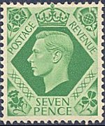Regno Unito 1937 - serie Effigie di Giorgio VI: 7 p