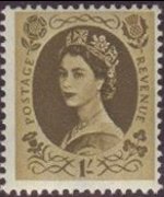 Regno Unito 1952 - serie Effigie di Elisabetta II: 1 s
