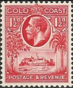 Gold Coast 1928 - set King George V: 1½ p