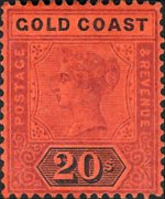 Gold Coast 1889 - set Queen Victoria: 20 sh
