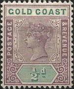 Costa d'Oro 1889 - serie Regina Vittoria: ½ p