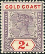 Gold Coast 1889 - set Queen Victoria: 2 p