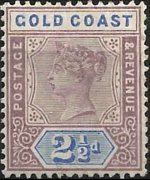 Gold Coast 1889 - set Queen Victoria: 2½ p