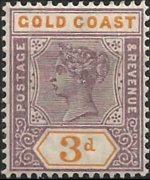 Gold Coast 1889 - set Queen Victoria: 3 p