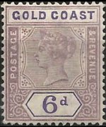 Gold Coast 1889 - set Queen Victoria: 6 p
