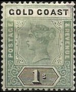 Gold Coast 1889 - set Queen Victoria: 1 sh