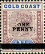 Gold Coast 1889 - set Queen Victoria: 1 p su 2½ p