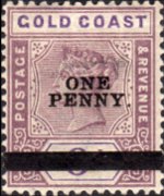 Gold Coast 1889 - set Queen Victoria: 1 p su 6 p