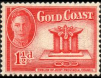 Gold Coast 1948 - set Land motives: 1½ p