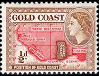 Gold Coast 1952 - set Land motives: ½ p