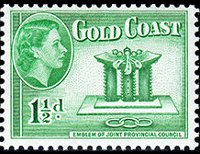 Gold Coast 1952 - set Land motives: 1½ p