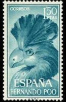 Fernando Pò 1964 - set Birds: 1,50 ptas