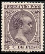 Fernando Pò 1894 - set King Alfonso XIII: 6 c