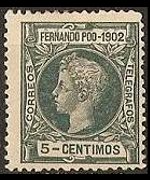 Fernando Pò 1902 - set King Alfonso XIII: 5 c