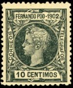 Fernando Pò 1902 - set King Alfonso XIII: 10 c