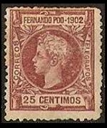 Fernando Pò 1902 - set King Alfonso XIII: 25 c