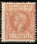 Fernando Pò 1902 - set King Alfonso XIII: 5 ptas