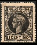 Fernando Pò 1901 - set King Alfonso XIII: 1 c