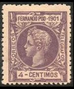 Fernando Pò 1901 - set King Alfonso XIII: 4 c