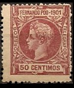 Fernando Pò 1901 - set King Alfonso XIII: 50 c