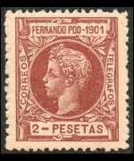Fernando Pò 1901 - set King Alfonso XIII: 2 ptas