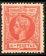 Fernando Pò 1901 - set King Alfonso XIII: 4 ptas