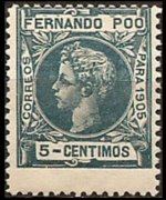Fernando Pò 1905 - set King Alfonso XIII: 5 c