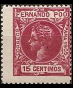 Fernando Pò 1905 - set King Alfonso XIII: 15 c
