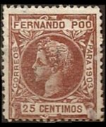 Fernando Pò 1905 - set King Alfonso XIII: 25 c