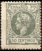 Fernando Pò 1905 - set King Alfonso XIII: 50 c