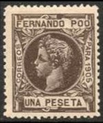 Fernando Pò 1905 - set King Alfonso XIII: 1 pta