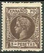 Fernando Pò 1905 - set King Alfonso XIII: 3 ptas