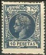 Fernando Pò 1905 - set King Alfonso XIII: 10 ptas