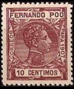 Fernando Pò 1907 - set King Alfonso XIII: 10 c