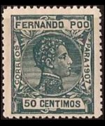 Fernando Pò 1907 - set King Alfonso XIII: 50 c