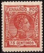 Fernando Pò 1907 - set King Alfonso XIII: 75 c