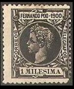 Fernando Pò 1900 - set King Alfonso XIII: 1 m