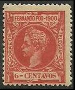 Fernando Pò 1900 - serie Re Alfonso XIII: 6 c